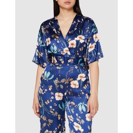 Mela Women's Garden Story Print Kimono Sleeve Jumpsui Jumpsuit, Blue (Navy 27), 8 (Size:8)