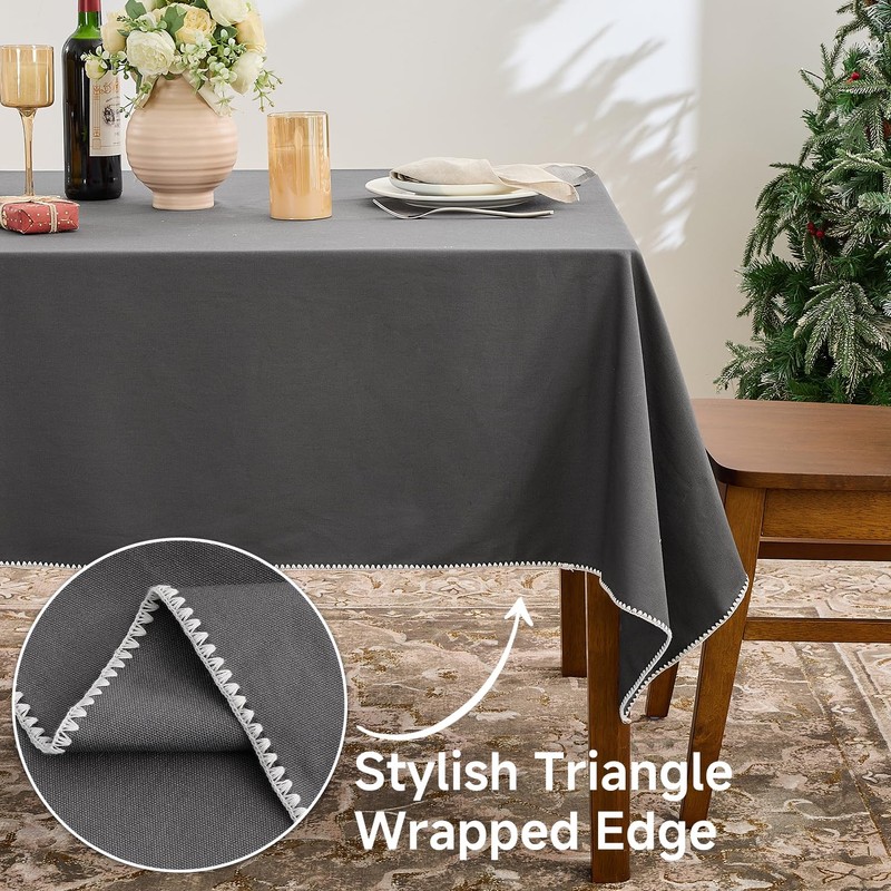 Simple&Opulence Rectangular Table Cloth 140 x 180cm, Cotton Canvas Tablecloth,
