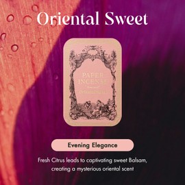 OPTATUM Paper Incense - 48pcs with Vintage Tin Case, Housewarming Gift for New Home Scented, Quick Usage & Long-Lasting Fragrance, Eliminating Bathroom, Kitchen, Pet Odors - Oriental Sweet