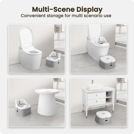 Babilous 3 in 1 Potty Training Toilet, Toddler Potty Training Seat, Baby Potty Trainning Step Stool, Potty Trainer for Boys and Girls, Gray