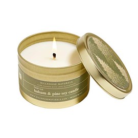 Hillhouse Naturals FCBPC Scented Tin Candle, 5 oz (Fresh Cut Balsam and Pine in Gold)