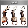 BUZZxSELECTION AC101 Men's Keychain, Stylish, Key Ring, Cowhide Leather, Retro
