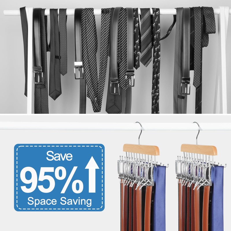 TOPIA HANGER 40 Hooks Belt Tie Hanger Space Saving for