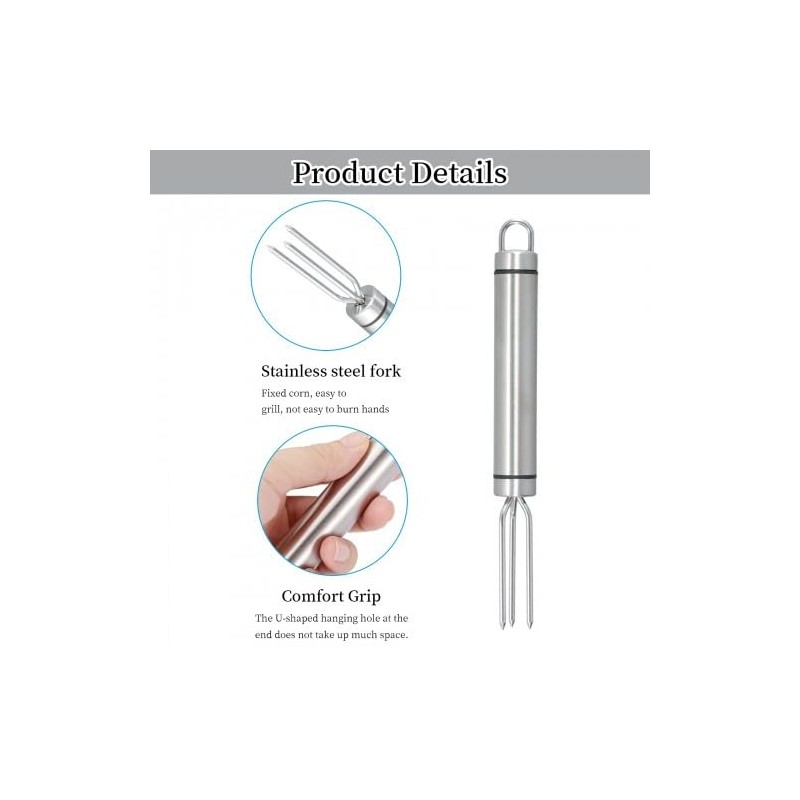 Pack of 3 Stainless Steel Potato Forks, Corn Fork with