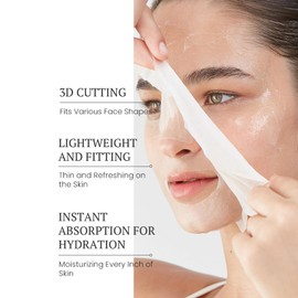 Crsetmyth Compressed Face Mask Sheets (Pack of 60) - DIY Beauty Masks Made of Natural Cotton, Nourishing Skin Care for Home & Travel - Includes Tweezers and Bowl