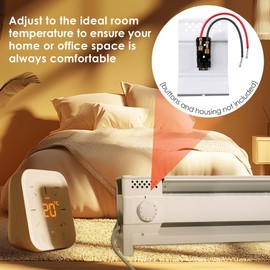 Feekoon Single Pole Built in Thermostat Compatible with Cadet BTF1W, Electric Baseboard Heater Thermostat, Hand Control, 22 Amp, 240/208/120 Volt