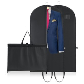 Niviy Premium Garment Bags, Suit 60 x 120 cm, 2 x Clothes Covers, Thickened 120 GSM Fabric, Foldable Suit Bag, Suitable for Travel and Dustproof Storage, Provides Protection for Suits, Dresses, Coats