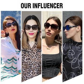 DUCO Women's Shades Classic Oversized Polarized Sunglasses 100% UV Protection 6214 (Gradient Purple Frame Revo Red Lens)