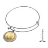 Italian Republic Coin Silvertone Bangle Bracelet