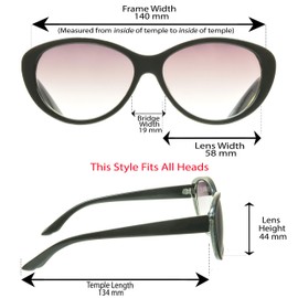 proSPORT | Cat Eye Womens Full Lens Tinted Reading Sunglasses Oversize NOT BIFOCAL