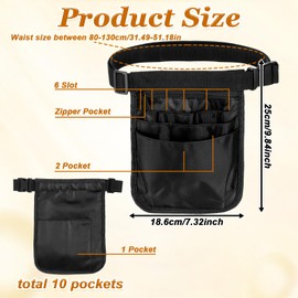 Server Apron, 9.84 x 7.32inch Black Waitress Apron With Pockets Restaurant Adjustable Half Aprons Short Aprons for Restaurants Servers Waiter Waitress