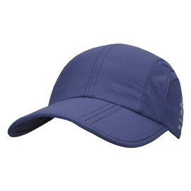 ZZEWINTRAVELER Foldable UPF 50+ Sun Protection Portable Hats Quick Dry Baseball Cap Soft Adjustable Outdoor Sports Hat for Men, Women (Navy, Classic Version)
