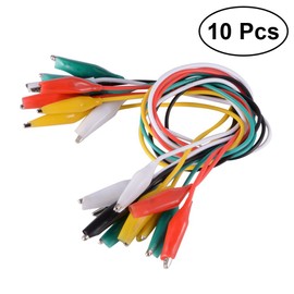10 Pcs 50cm Test Set Alligator Clips Double-Ended Alligator Clips Jumper Wire Mini Test Clips DIY Test Cable (Red Black White Yellow Green)
