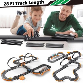 Dobindrich Slot Car Race Track for Kids with 4 Slot Cars, Dual Racing Electric Car Track...