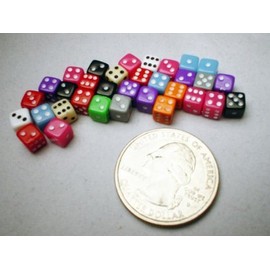 Koplow Games KPL10795 Tiny Dice Deluxe Assorted Colours (30 Pieces), Opaque