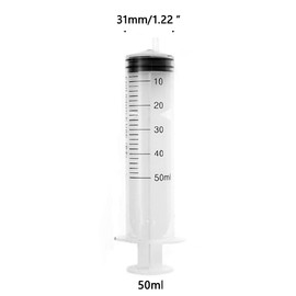 Plastic Transparent Syringes Reusable Liquid Syringe with Plastic Tubing for Pet Plant Feeding, Aquariums, Lab Measuring, Gardening, Nutrient Measurement, Motor Applications (50ml)
