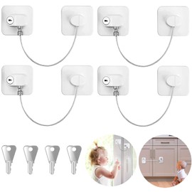 4 Pcs Window Restrictor, Window Locks Child Safety, Fridge Lock,Window Restrictors for UPVC, Pet Window Safety Locks for Childproof, Easy to Install