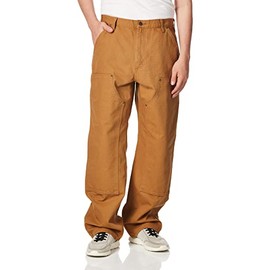 Carhartt Men's Loose Fit Washed Duck Double-Front Utility Work Pant, Brown, 34W x 32L