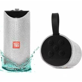 T&G LOUD Bluetooth Speaker Wireless Waterproof Outdoor Stereo Bass USB/TF/FM Radio - Silver