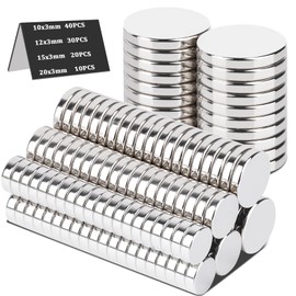 MIN CI 100Pack Fridge Magnets 3mm, 4 Sizes Mini Magnets for Crafts, Whiteboards