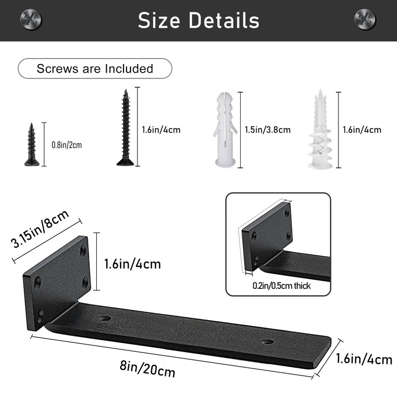 MLOQI 2 Pack Scaffold Board Shelf Brackets Heavy Duty, Floating