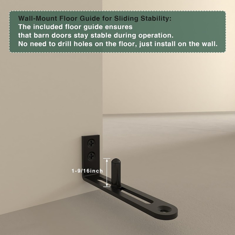 Enconker 48" Bi-Folding Sliding Barn Door Hardware Kit for 2