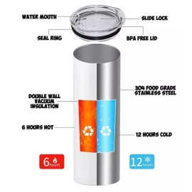 Unbranded Valentines Day Love And Hearts Multicolor 20oz Insulated Tumbler Lid Straw New