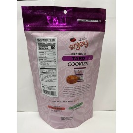 Enjoy Premium Taro Cookies Individually Wrapped 5.3oz Resealable Bag