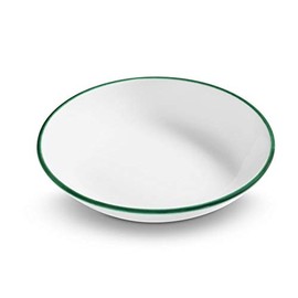 GMUNDNER KERAMIK Soup Plate Cup Diameter 20 cm Green Rim Tableware Handmade in Austria