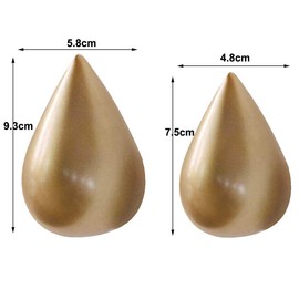 AYGCI Hook Creative Water Drop Coat Hooks Wall Hooks Wooden Wall Mounted Hanger Modern Decor Wall Decoration 2 Pieces 9.3 x 5.8 cm Gold