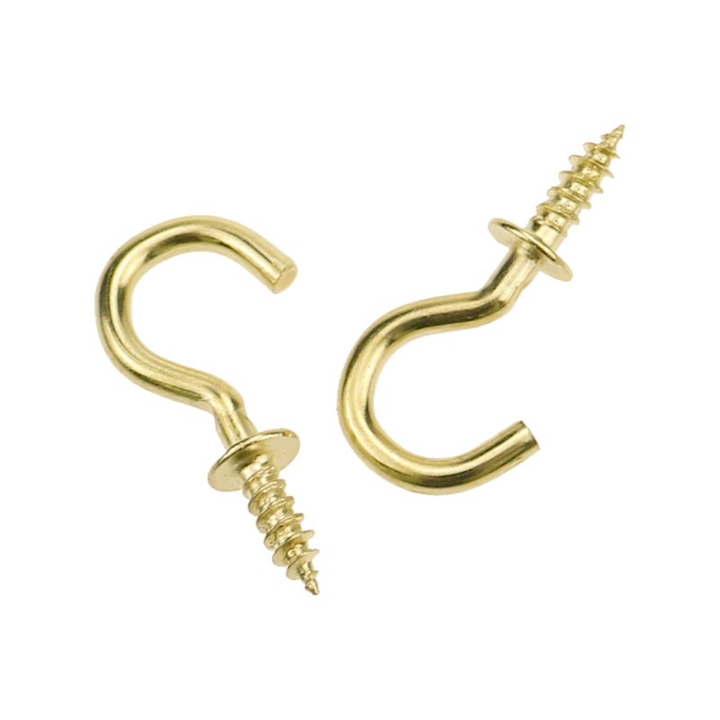 Kukiwhy 200pcs 1/2" Gold Brass Cup Hooks, Modern Decor, Ceiling