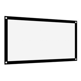 Projector Screen, 40 Inch / 60 Inch / 72 Inch / 84 Inch / 100 Inch / 120 Inch 16:9 HD Thick Portable, Wrinkle-Free, Soft White Polyester Projection Screen with Double Sided Curtain (84 Inches)