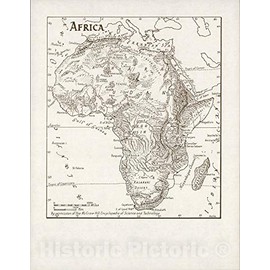 Historic Pictoric Map : Africa., 1960, Vintage Wall Art : 18in x 24in