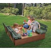Badger Basket Covered Convertible Cedar Sandbox with Two Bench Seats