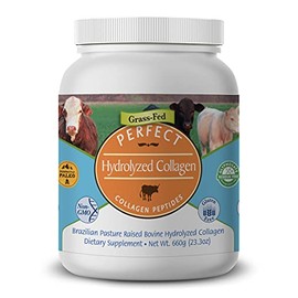 Perfect Hydrolyzed Collagen Peptides Powder - Made From 100% Brazilian Pasture Raised (Grass-Fed) Cows. Large 660 Gram Container of Collagen Hydrolysate, Highest Bioavailability by Perfect Supplements