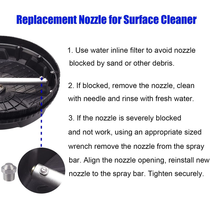 RIDGE WASHER Pressure Washer Surface Cleaner Nozzle, Replacement Thread Nozzle,