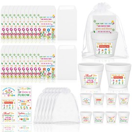 Ctosree 24 Sets Thank You Theme Seed Packets Teacher Appreciation Gifts Self Adhesive Thank You for Helping Me Grow Small Seed Envelopes Seeds Storage Packets for Teacher Valentine Gifts