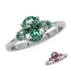 Silvershake 8X6mm Oval Shape Gemstone White Gold Plated or Yellow Gold Plated 925 Sterling Silver Engagement Ring Jewelry for Women, 7.5, Sterling Silver Rhodium (White Gold Plated), Created