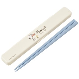 Skater ABC3AG Snoopy Badge Chopsticks & Case Set, 7.1 inches (18 cm), Made in Japan, Antibacterial, Silver Ion Ag+