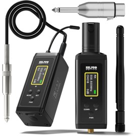 UHF Wireless Guitar System with Antenna,260FT Range,32 Channels,Dual Volume Control,Rechargeable Audio XLR Wireless Guitar Transmitter Receiver for Guitar Bass Electric Instruments, F40