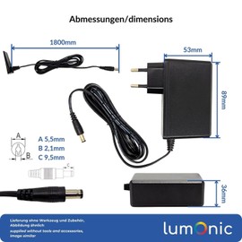 Lumonic I LED Plug Power Supply PIP-60-12 I 12V 60W I Input 100-240VAC I Extra Long Cable with Hollow Plug 5.5/2.1 I Overload Protection & Efficient I Unive
