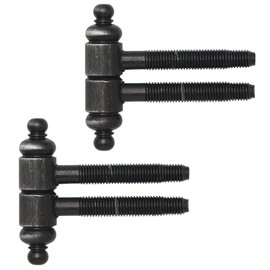 Gedotec Drill-in tapes, room door hinge with decorative head, size 16, decorative tape, antique black matt, hinge two-piece for interior doors and door sticks, 2 pieces, design door hinges 2-piece for