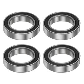 sourcing map 4pcs 6802-2RS Deep Groove Ball Bearings 15mm Bore 24mm OD 5mm Thick Chrome Steel ABEC5 Double Sealed Bearing for Motors Pumps Conveyors