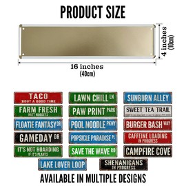 Vintage Style Metal Street Signs, 16x4 inches, Rustic Wall Art Plaques for Home Decor, Multiple Fun Designs (FARM FRESH)