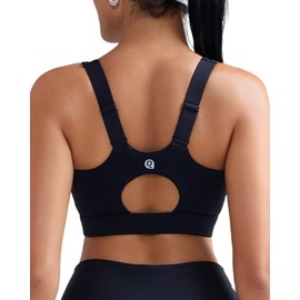 RUNNING GIRL Sports Bras for Women High Imapct, Adjustable Straps Molded Cup Sports Bra High Support Workout Yoga Bra(WX3115Black,XL)