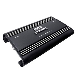 Pyle 4 Channel Car Stereo Amplifier - 4000W High Power 4-Channel Bridgeable Audio Sound Auto Small Speaker Amp Box w/ MOSFET, Crossover, Bass Boost Control, Silver Plated RCA Input Output -PLA4478