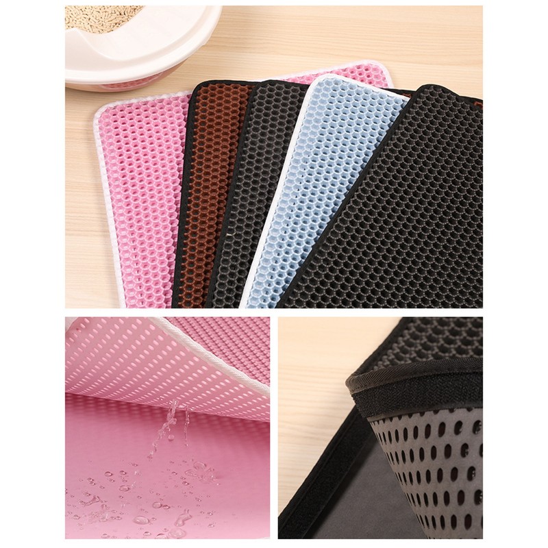 Cat Litter Mat Double Layer Waterproof Slip Resistant Easy Clean