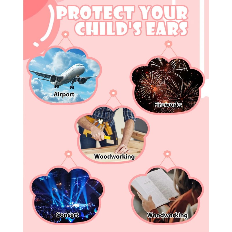 Children’s Noise Cancelling Earmuffs SNR 28dB, Adjustable Hearing Protection for