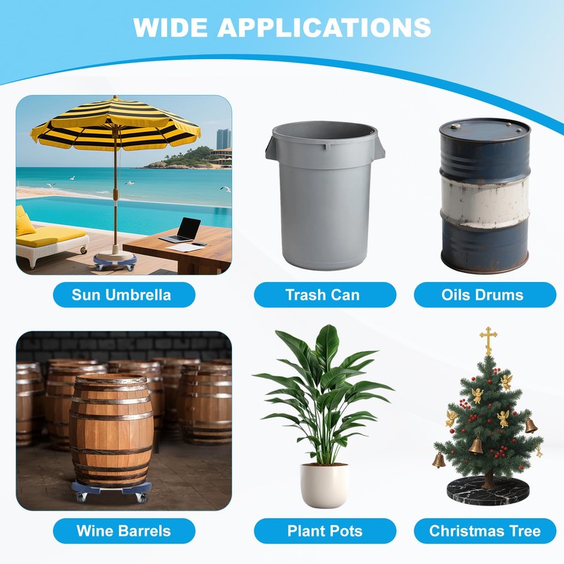 Humagineer Plant Rollers with Wheels, 15-19 Inch Adjustable Round Roller