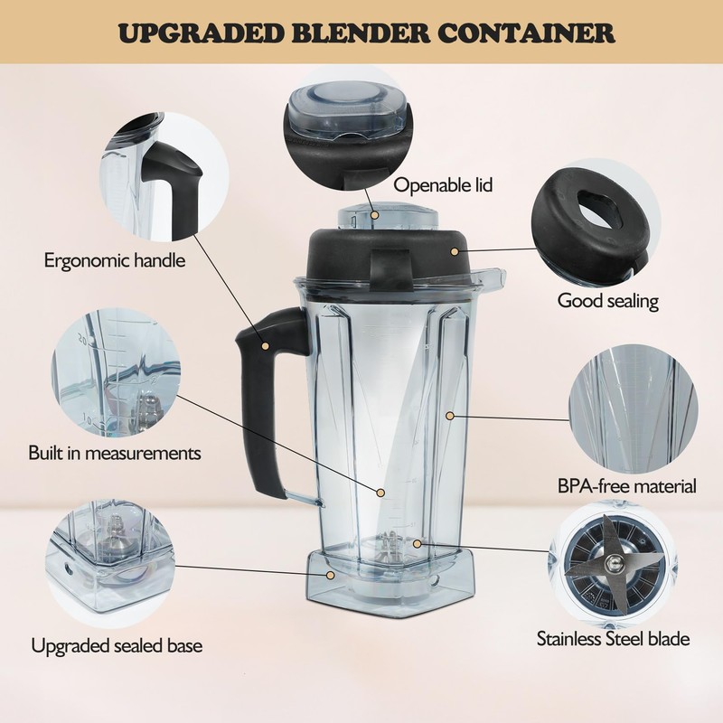 Nikkar Blender Pitcher 64oz Replacement Pitcher Compatible with 5200 6300